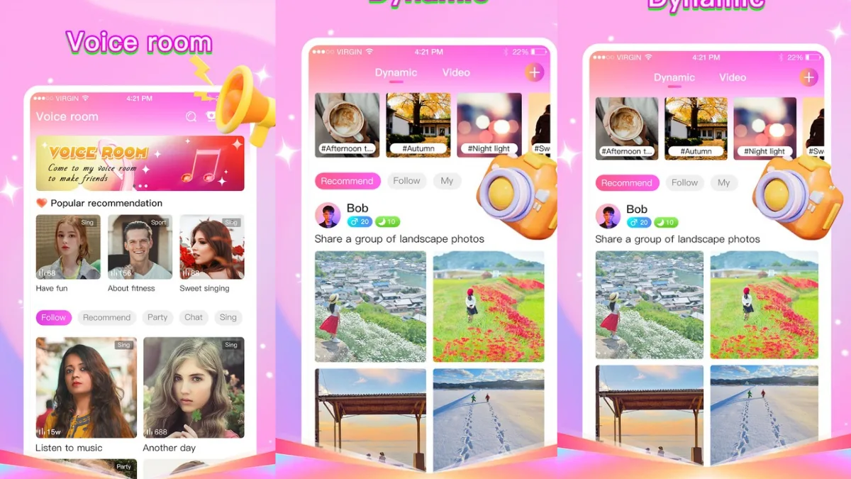 Power - Live Stream & Chat,,Pakhi Live,,,Group Voice Chat Room, King Star – Voice Chat Room, Live streaming, PK Battel