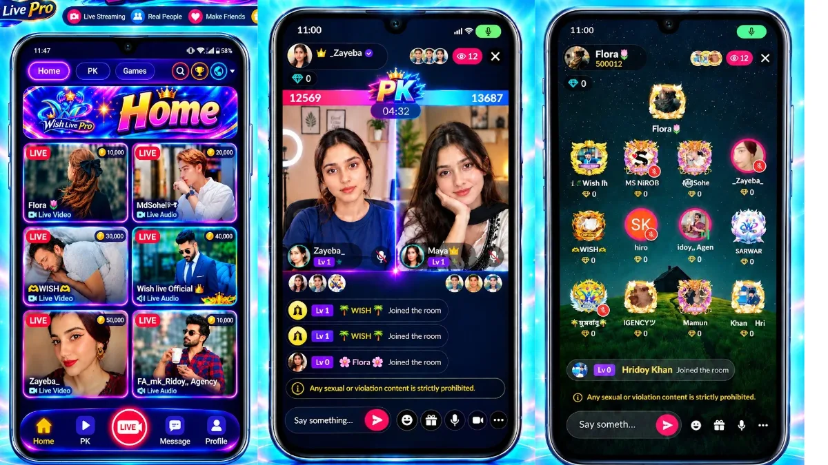 Wish Live Pro,,voice room video and party