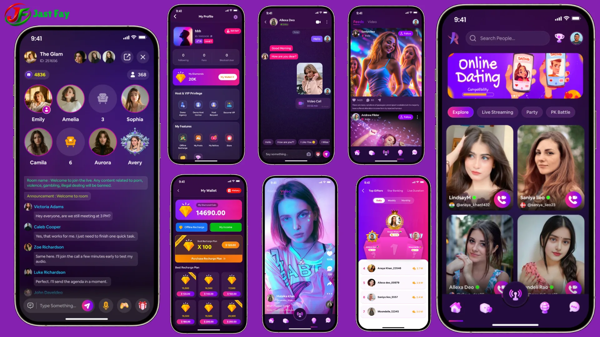 Live streaming, PK Battel, Multi Live, Voice Chat Room, Beauty Filter with Admin Pane