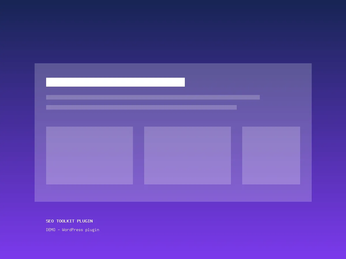 SEO Toolkit Plugin