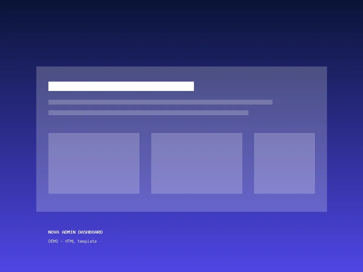 Nova Admin Dashboard